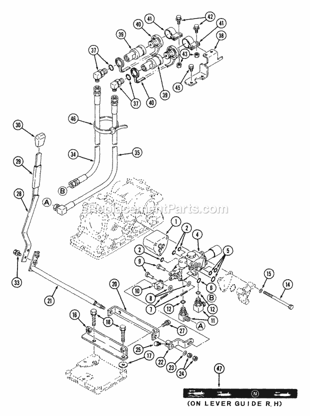Auxiliary Valve Kit Diagram and Parts List for 544-434D100, 545-434D100, 546-434D100 Cub Cadet Lawn Tractor